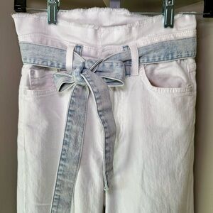 Women's 7 For All Mankind Alexa Cropped Paperbag Jeans White Prince Street 25